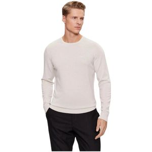 Calvin Klein, Truien, Heren, Beige, M, Wol, Beige Merino Wol Trui