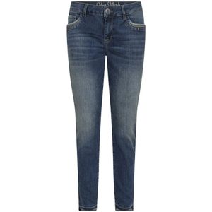 MOS Mosh, Jeans, Dames, Blauw, W30, Katoen, Blauwe Slim-Fit Jeans met Geborduurde Details