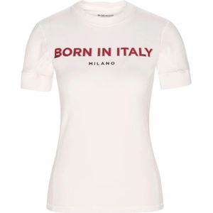Borgo, Tops, Dames, Wit, XL, Katoen, Fiorano Bianco T-shirt