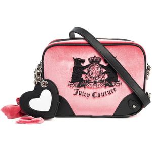 Juicy Couture, Tassen, Dames, Veelkleurig, ONE Size, Leer, Eco-Leren Crossbody Tas Roze/Zwart