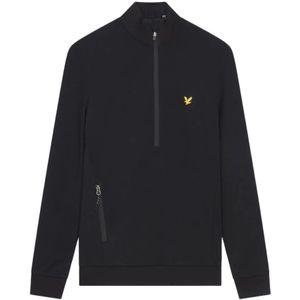 Lyle & Scott, Windshield Halve Rits Midlayer Zwart, Heren, Maat:L