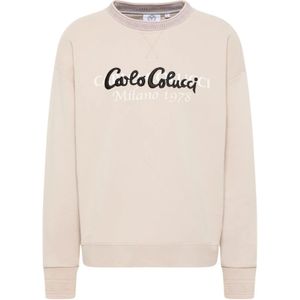 Carlo Colucci, Sweatshirts & Hoodies, Heren, Beige, S, Oversized Sweatshirt voor casual stijl