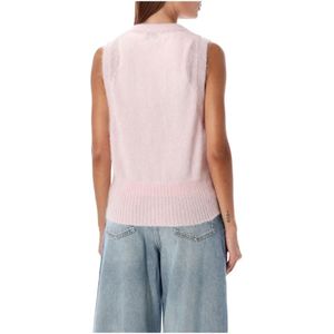 Ganni, Tops, Dames, Roze, S, Wol, Lila Sachet Mohair Stropdas Vest