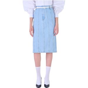 Silvian Heach, Denim Skirts Blauw, Dames, Maat:W30