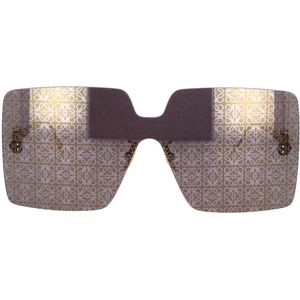 Loewe, Accessoires, unisex, Geel, ONE Size, Excentrieke Maskerstijl Zonnebril Lw 40082U 0030C