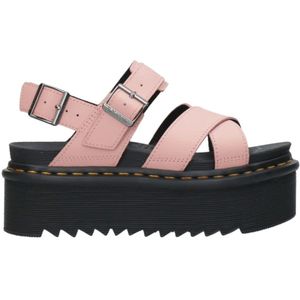 Dr. Martens, Roze Sandalen met Quad Zool en Verstelbare Bandjes Roze, Dames, Maat:38 EU