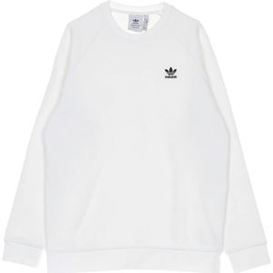 Adidas, Sweatshirts & Hoodies, Heren, Wit, L, Katoen, Essential Trefoil Crewneck Sweatshirt Wit