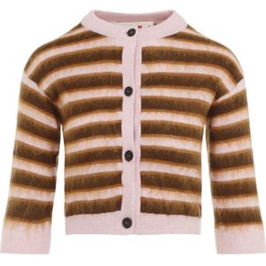 Marni, Truien, Dames, Veelkleurig, 4Xs, Wol, Roze Gummy Cardigan