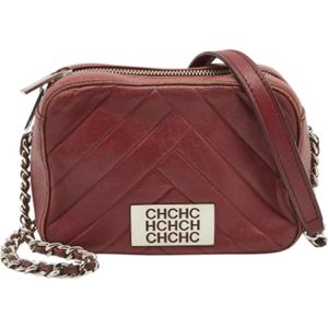 Carolina Herrera Pre-owned, Pre-owned, Dames, Rood, ONE Size, Pre-owned Leather crossbody-bags