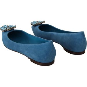 Dolce & Gabbana, Schoenen, Dames, Blauw, 36 EU, Suède, Ballerinas