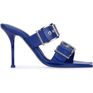 Alexander McQueen, Schoenen, Dames, Blauw, 36 EU, Stijlvolle Sandalen voor de Zomer