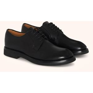 Kiton, Schoenen, Heren, Zwart, 43 1/2 EU, Leer, Handgeverfde Leren Derby Schoen