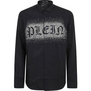 Philipp Plein, Overhemden, Heren, Zwart, XL, Katoen, Shirts