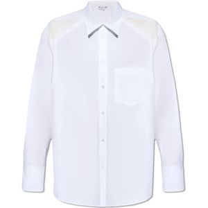 JW Anderson, Overhemden, Heren, Wit, XL, Katoen, Shirt with satin inserts