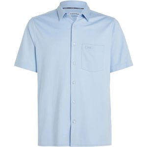 Calvin Klein, Overhemden, Heren, Blauw, S, Katoen, Glad Katoenen Zak Polo Shirt