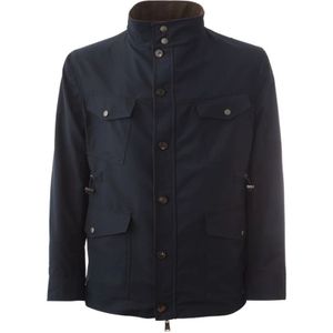 Lardini, Jassen, Heren, Blauw, 2Xl, Wol, Blauwe Wol Elegante Jas voor Mannen