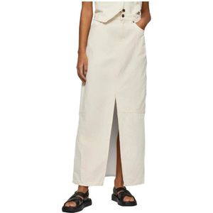 Pepe Jeans, Maxi Skirts Wit, Dames, Maat:M
