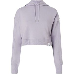 Calvin Klein, Sweatshirts & Hoodies, Dames, Paars, M, Katoen, Stijlvol en comfortabel sweatshirt - Rib Mix Tab in paars