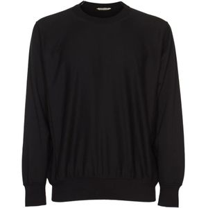 Auralee, Sweatshirts & Hoodies, Heren, Zwart, L, Katoen, Elastische Hoge Maat Sweat Pullover