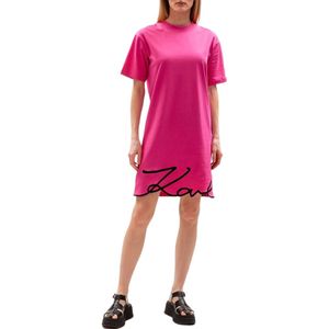 Karl Lagerfeld, Mars City T-Shirt Jurk Roze, Dames, Maat:S