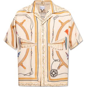 Rhude, Zijden overhemd Beige, Heren, Maat:2XL