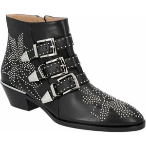 Chloé, Schoenen, Dames, Zwart, 37 EU, Leer, Leather boots