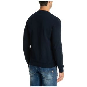 Emporio Armani Ea7, Truien, Heren, Blauw, M, Geruite Logo Sweater