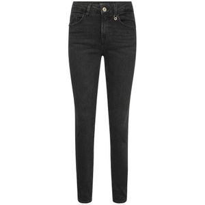 MOS Mosh, Jeans, Dames, Grijs, W25, Katoen, Slim-Fit Geborduurde Jeans Donkergrijs