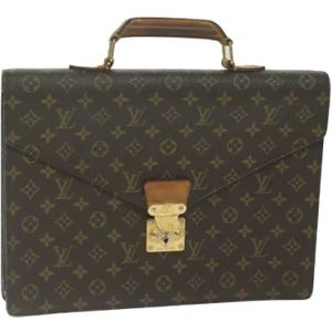 Louis Vuitton Vintage, Pre-owned, Dames, Bruin, ONE Size, Pre-owned Coated canvas louis-vuitton-bags