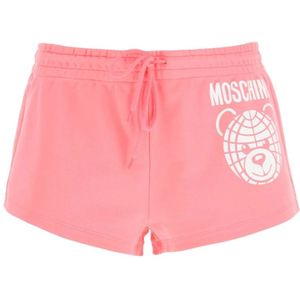 Moschino, Stijlvol Zwart Leren Jas Roze, Dames, Maat:2XS