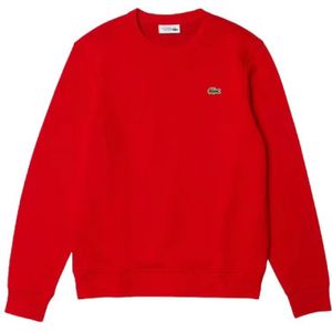 Lacoste, Sweatshirts & Hoodies, Heren, Rood, XL, Katoen, Katoenen blend fleece sweatshirt