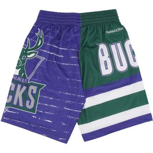 Mitchell & Ness, Sport, Heren, Veelkleurig, XL, Polyester, Milwaukee Bucks Basketball Shorts