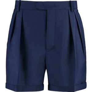 Bally, Korte broeken, Heren, Blauw, L, Wol, Wollen Mohair Bermuda Shorts