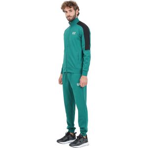 Emporio Armani Ea7, Sport, Heren, Groen, M, Katoen, Groen en Zwart Trainingspak