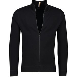 Hugo Boss, Sweatshirts & Hoodies, Heren, Zwart, XL, Katoen, Zwarte Mentolo Vest met opstaande kraag