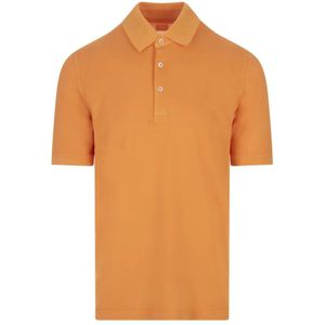 Fedeli, Oranje Poloshirt Korte Mouw Oranje, Heren, Maat:L