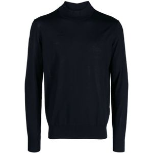 Giorgio Armani, Truien, Heren, Blauw, M, Wol, Blauwe Sweaters voor Heren