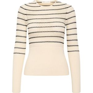 InWear, Slim Blouse Gebreid Wit/Zwart Beige, Dames, Maat:2XL