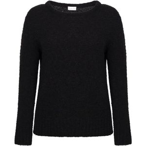 Jane Lushka, Gezellige Boucle Teddy Pullover Zwart, Dames, Maat:S