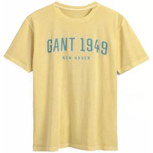 Gant, Tops, Heren, Geel, M, Katoen, Tee -shirt 1949