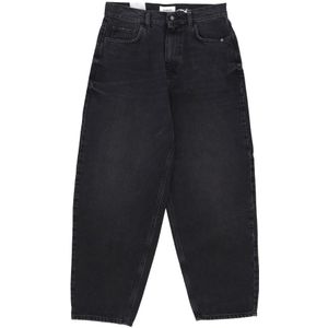 Amish, Vintage Black Baggy Gerecyclede Denim Jeans Zwart, Dames, Maat:W26