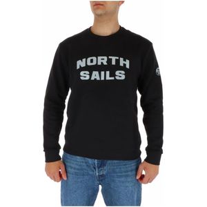 North Sails, Sweatshirts & Hoodies, Heren, Zwart, L, Katoen, Zwarte sweatshirt met lange mouwen