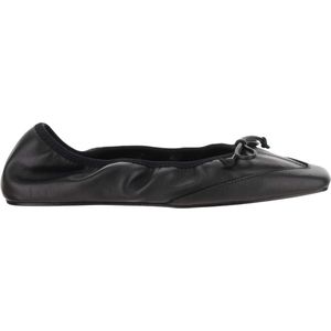 Armarium, Schoenen, Dames, Zwart, 37 EU, Leren ballerina's met strikdetail