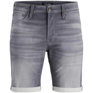 Jack & Jones, Korte broeken, Heren, Grijs, L, Katoen, Grijze Shorts met Rits en Knoopsluiting