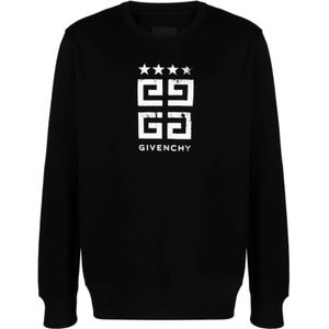 Givenchy, Sweatshirts & Hoodies, Heren, Zwart, XL, Katoen, Zwarte Sweaters met Signature 4G Print