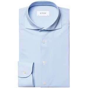 Eton, Blauw Slim Fit Overhemd Blauw, Heren, Maat:L