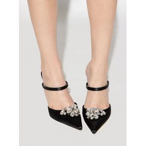 Dolce & Gabbana, Schoenen, Dames, Zwart, 37 EU, Satijn, Satijnen muiltjes