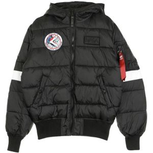 Alpha Industries, Jassen, Heren, Zwart, XL, Nasa Hooded Puffer FD Down Jacket