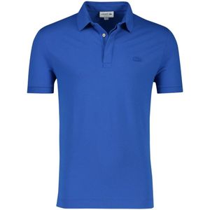 Lacoste, Tops, Heren, Blauw, S, Katoen, Blauwe polo met korte mouwen