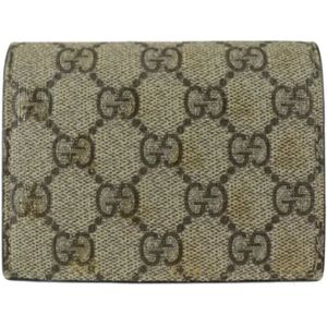 Gucci Vintage, Pre-owned Canvas wallets Beige, unisex, Maat:ONE Size